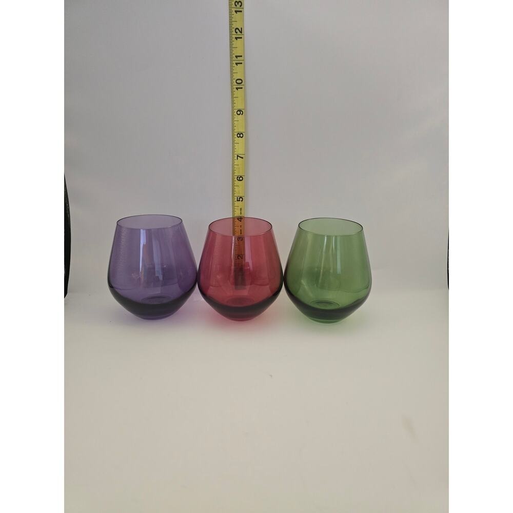Lenox Tuscany Harvest Stemless Red Wine Glasses Tumblers 3 Colors‎ 4.5"